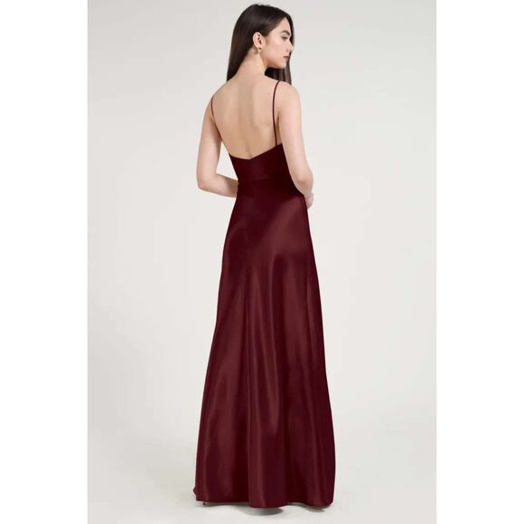 Jenny Yoo Black Satin Crepe Dina Dress, size 8 - Picture 3 of 11